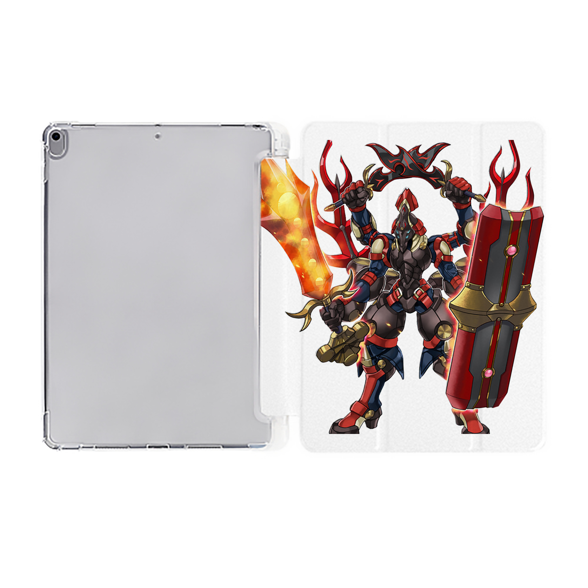 （画像用） 遊☆戯☆王 Yu-Gi-Oh! IPad ケース ペン収納付き 三つ折りスタンド PUレザー×シリコン 対応機種9.5/10.5/10.9インチ